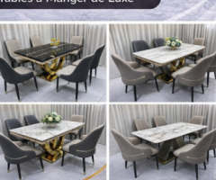 Tables à manger modernes Modèle marbré élégant avec 4 ou 6 chaises