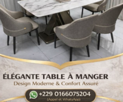 Tables à manger modernes Modèle marbré élégant avec 4 ou 6 chaises