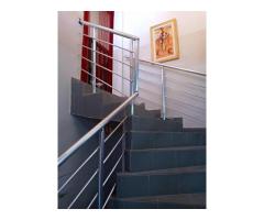 Rampes d'escalier et balcons en aluminium chromé inoxydable