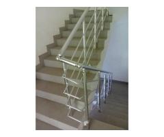 Rampes d'escalier et balcons en aluminium chromé inoxydable